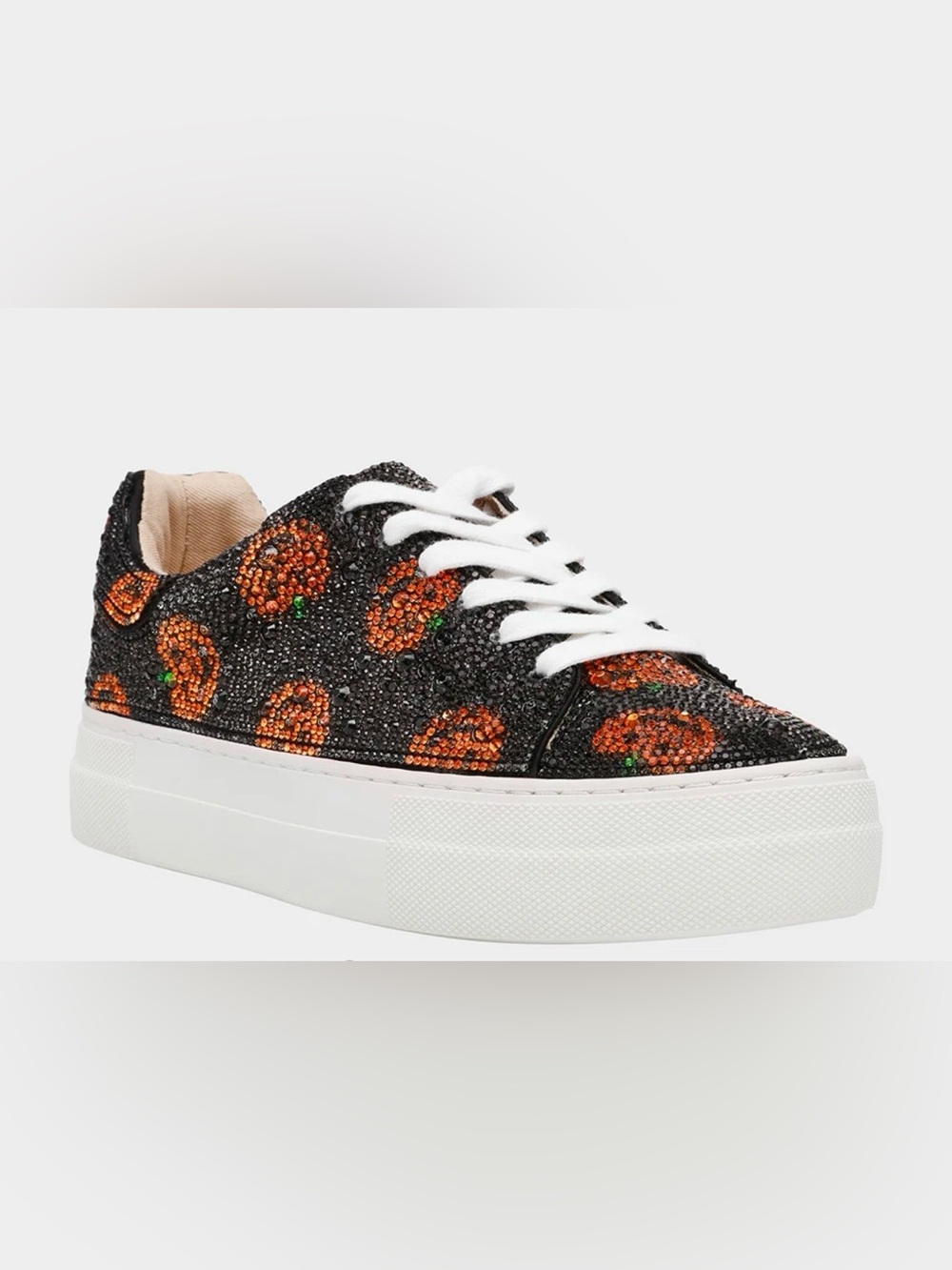 Betsey Johnson Black and Orange Pumpkin Platform Sneakers Women's - Picture 4 of 10